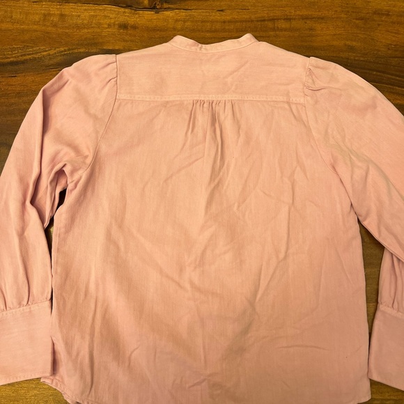 Point Sur by J Crew Women's Small Pink Twill Denim Button Down Shirt Full Sleeve - Picture 4 of 9